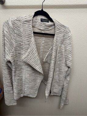 bagatelle Cream Textured Open-Front Cardigan